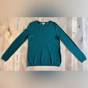 Whistles Sparkle Crewneck Top Dark Green Size 10